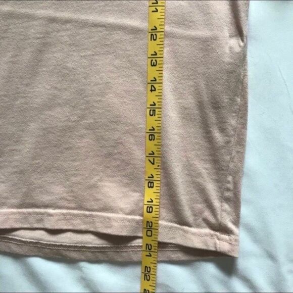 Champion crop top s/s tee T-shirt blush pink embroidered spell out Sz Medium EUC - Picture 7 of 7